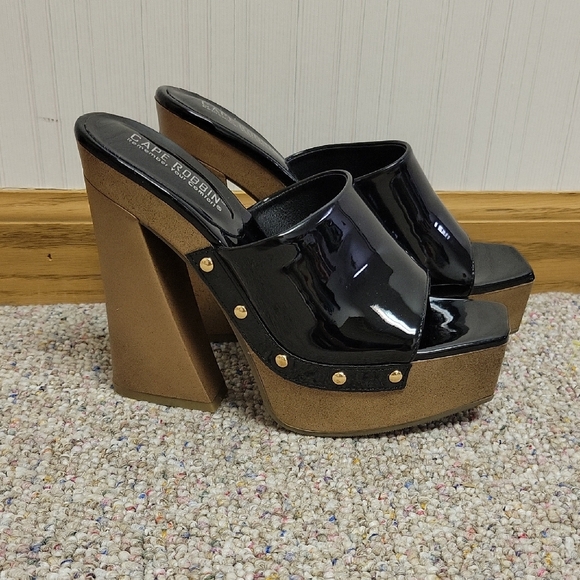 Cape Robbin Black Moika Platform Heels. Womens Sz 6. New Without Tags - Picture 1 of 7